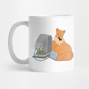 Lion at the computer Mug